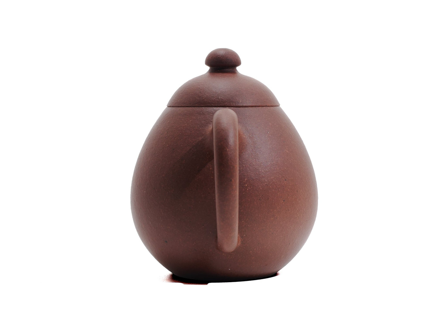 Back view of Long Dan teapot highlighting the rounded handle
