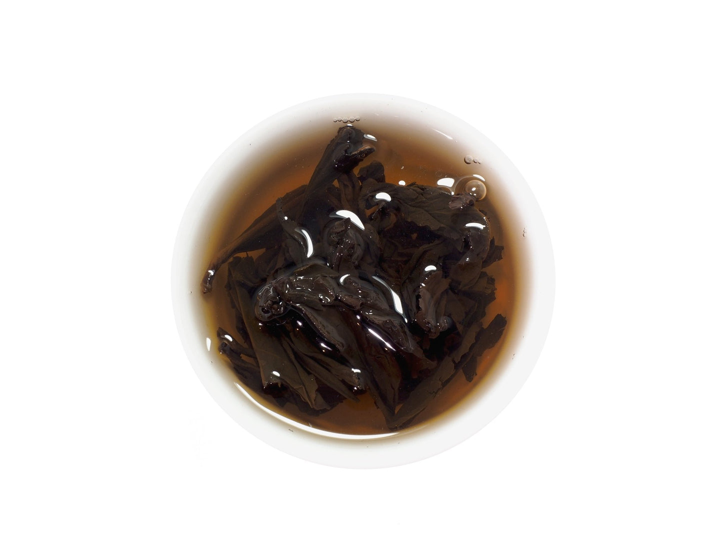 Brewed loose leaves of 5-years aged Lao Cong Shui Xian tea from Cha Zhi Ji
