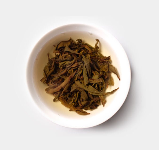 Brewed tea leaves of Handmade "Hua Xiang" Rou Gui Wuyi Cliff Tea from Cha Zhi Ji