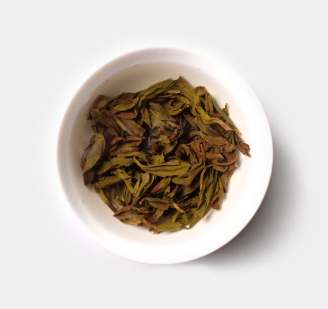 Brewed tea leaves of Handmade Lao Cong Shui Xian Wuyi Cliff Tea from Cha Zhi Ji