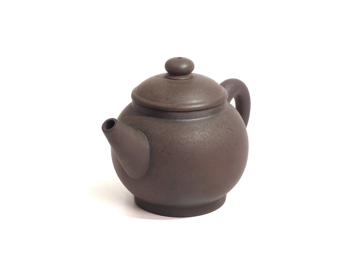Side view of Yixing Zisha Wood Fired Ju Lun Zhu Teapot, 120ml, Zhao Zhuang Hong Ni, from Cha Zhi Ji
