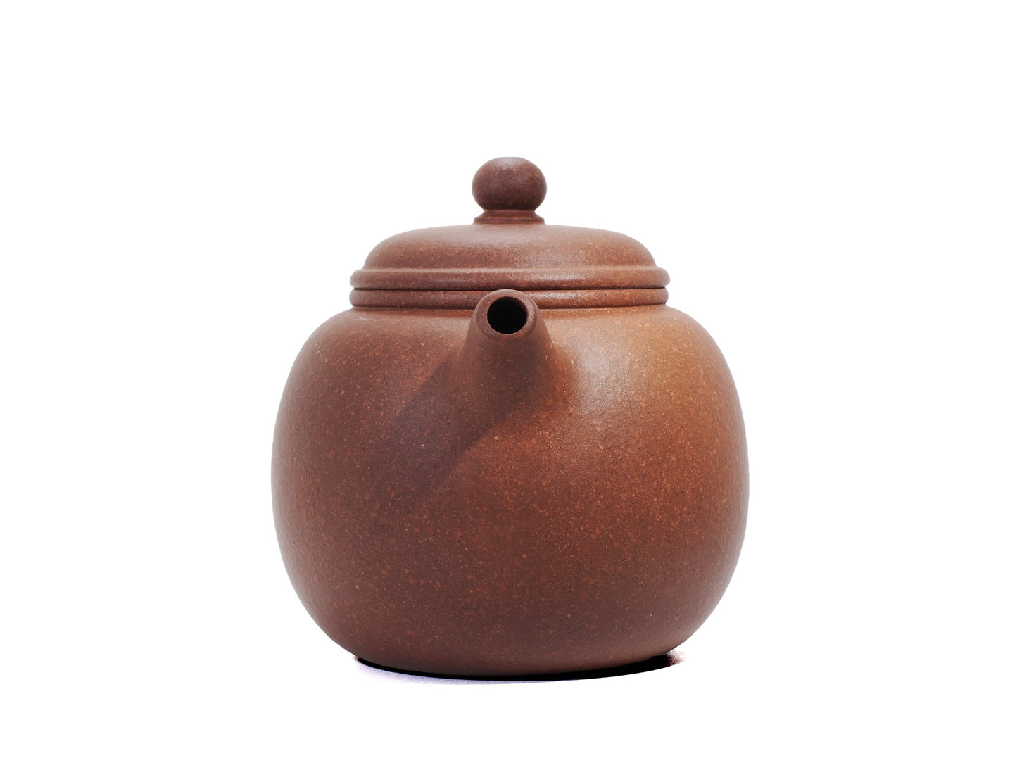 Front view (spout forward) of Cha Zhi Ji 匏尊壶 Yixing teapot, 225ml, silver grade Zisha